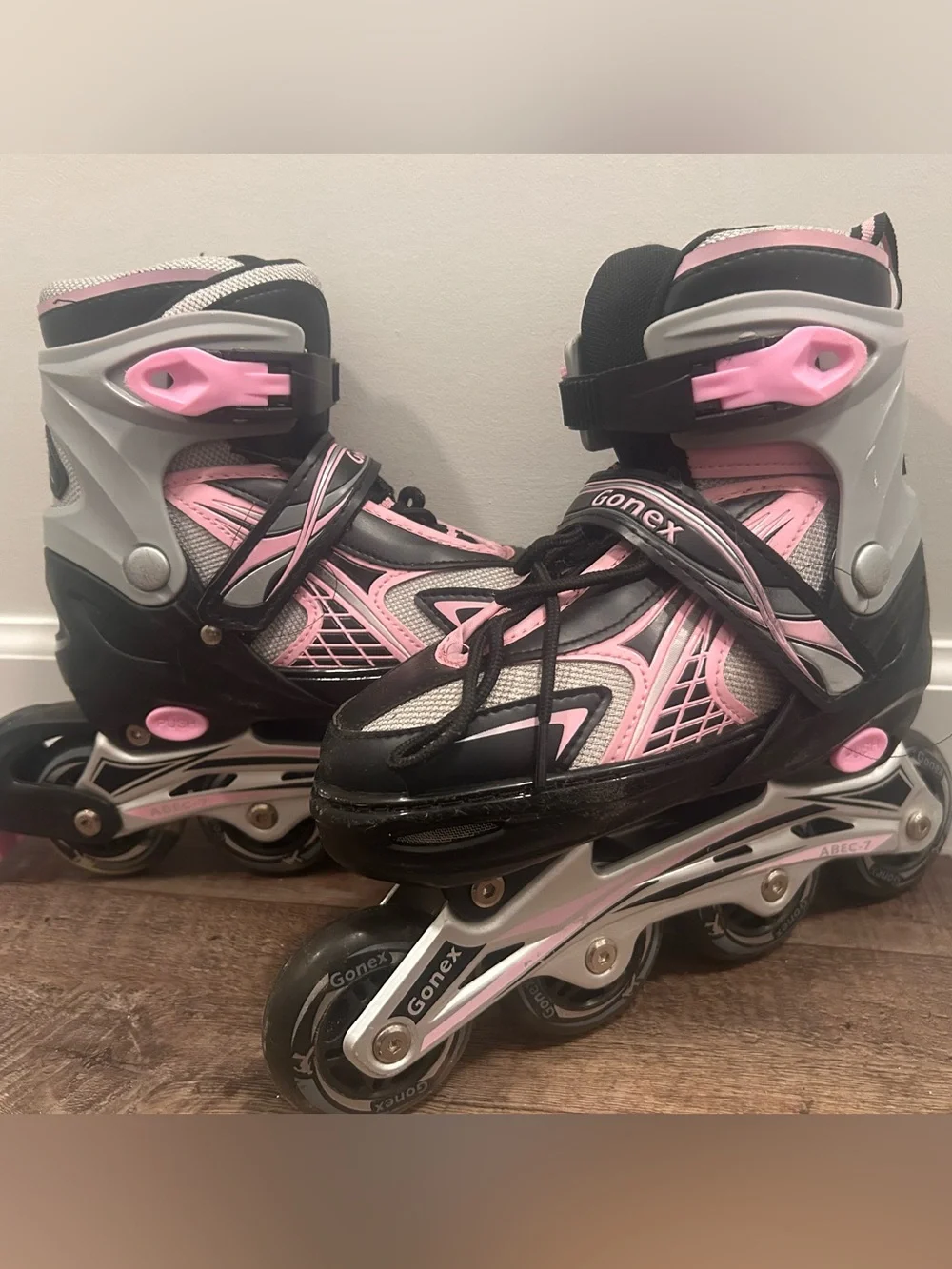 Onex | Shoes | Onex Kids Pink Black Adjustable Inline Skates | Poshmark